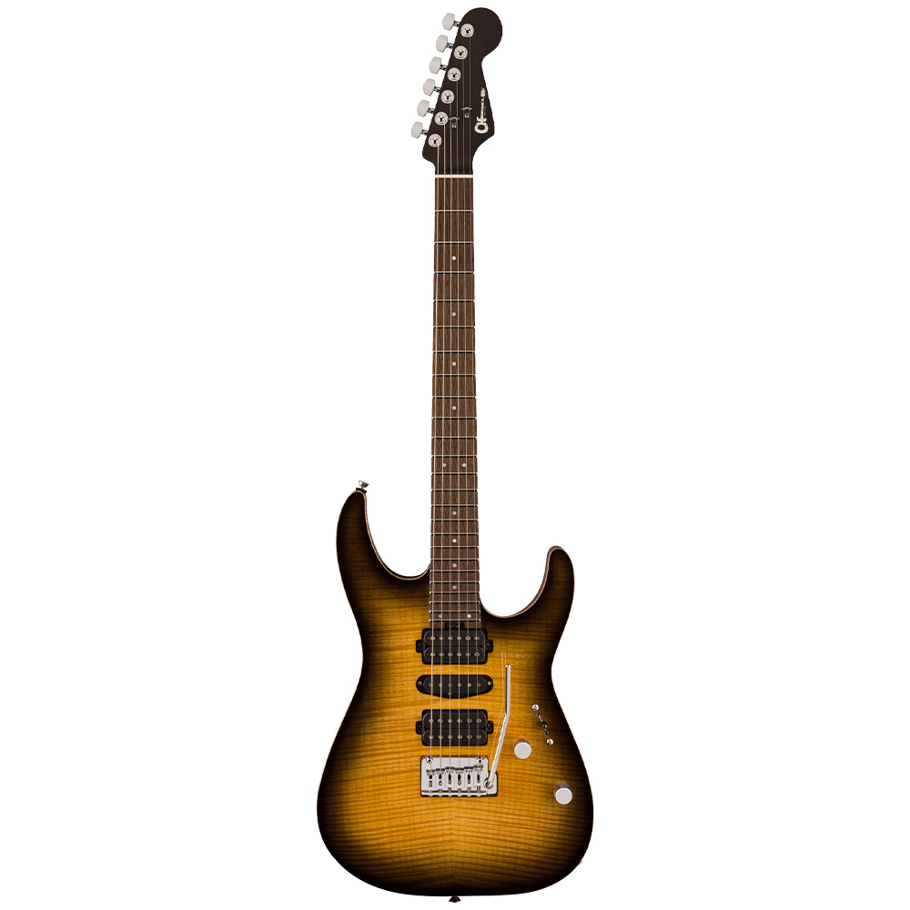Charvel MJ DK24 HSH 2PT W Mahogany with Flame Maple Top Wenge Klavye Antique Burst Elektro Gitar